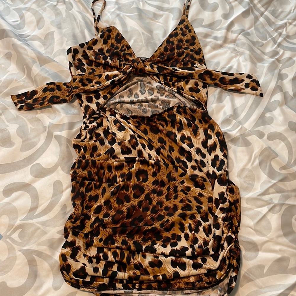 Ruched Cheetah Dress